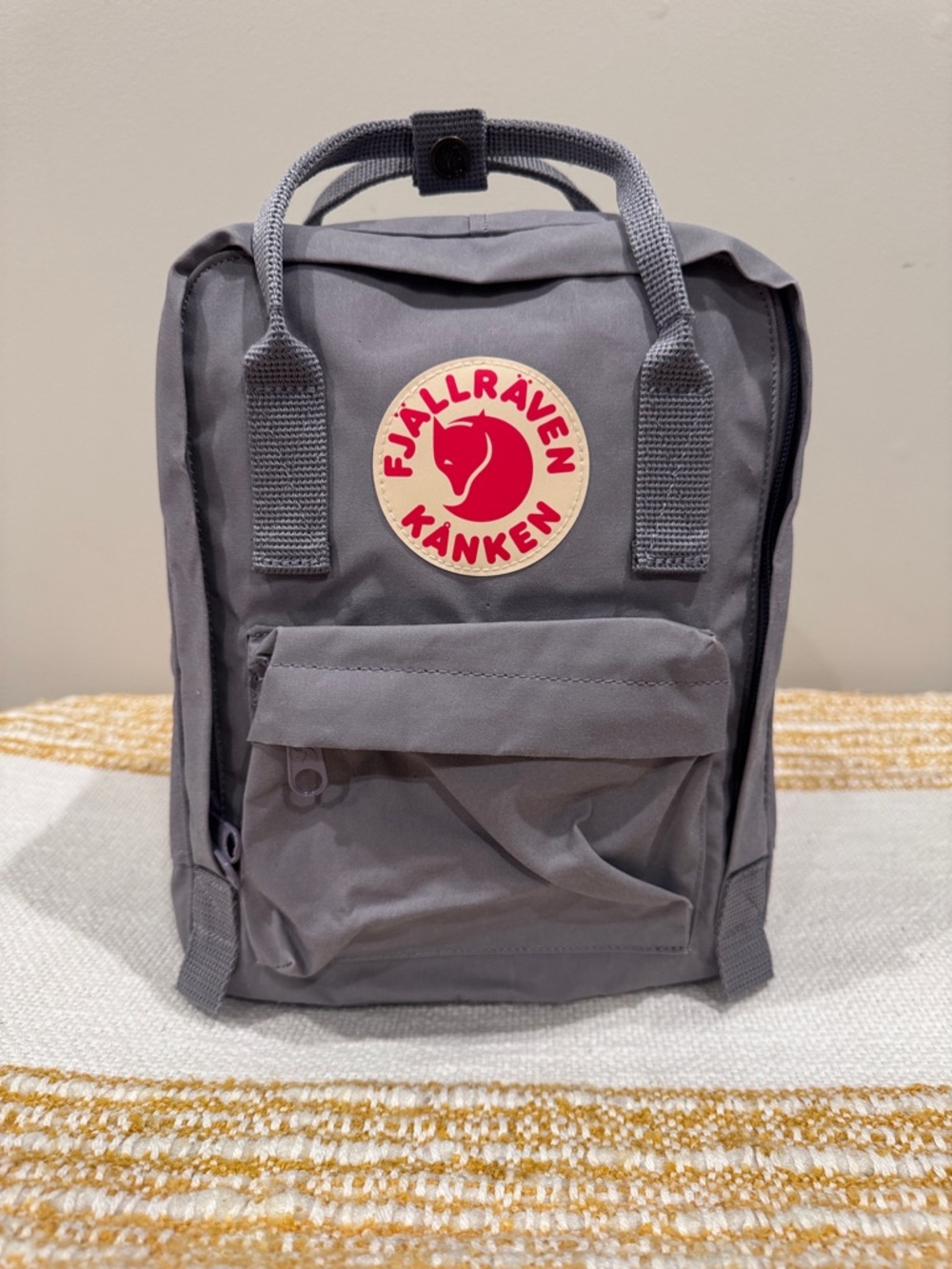 Fjallraven Mini Backpack - Gray with‎ Red Logo